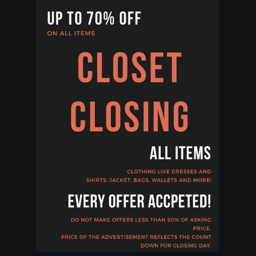 Closet closing sale